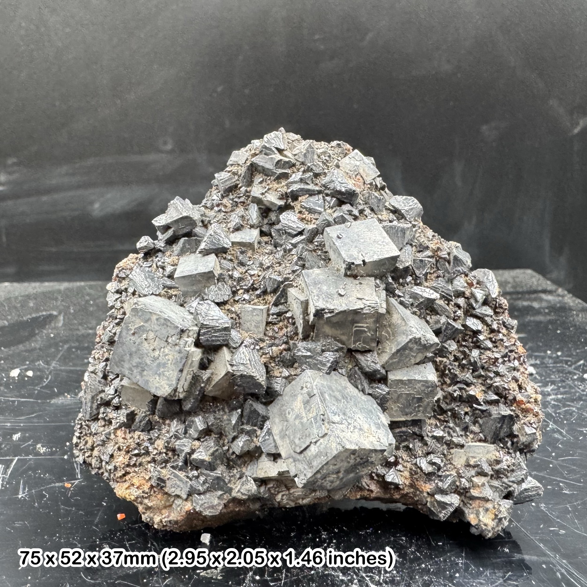 Cubic Galena Crystal Cluster on Matrix Natural Lead Sulfide Mineral Specimen Genuine Galena Cube Crystal Cluster Display Piece