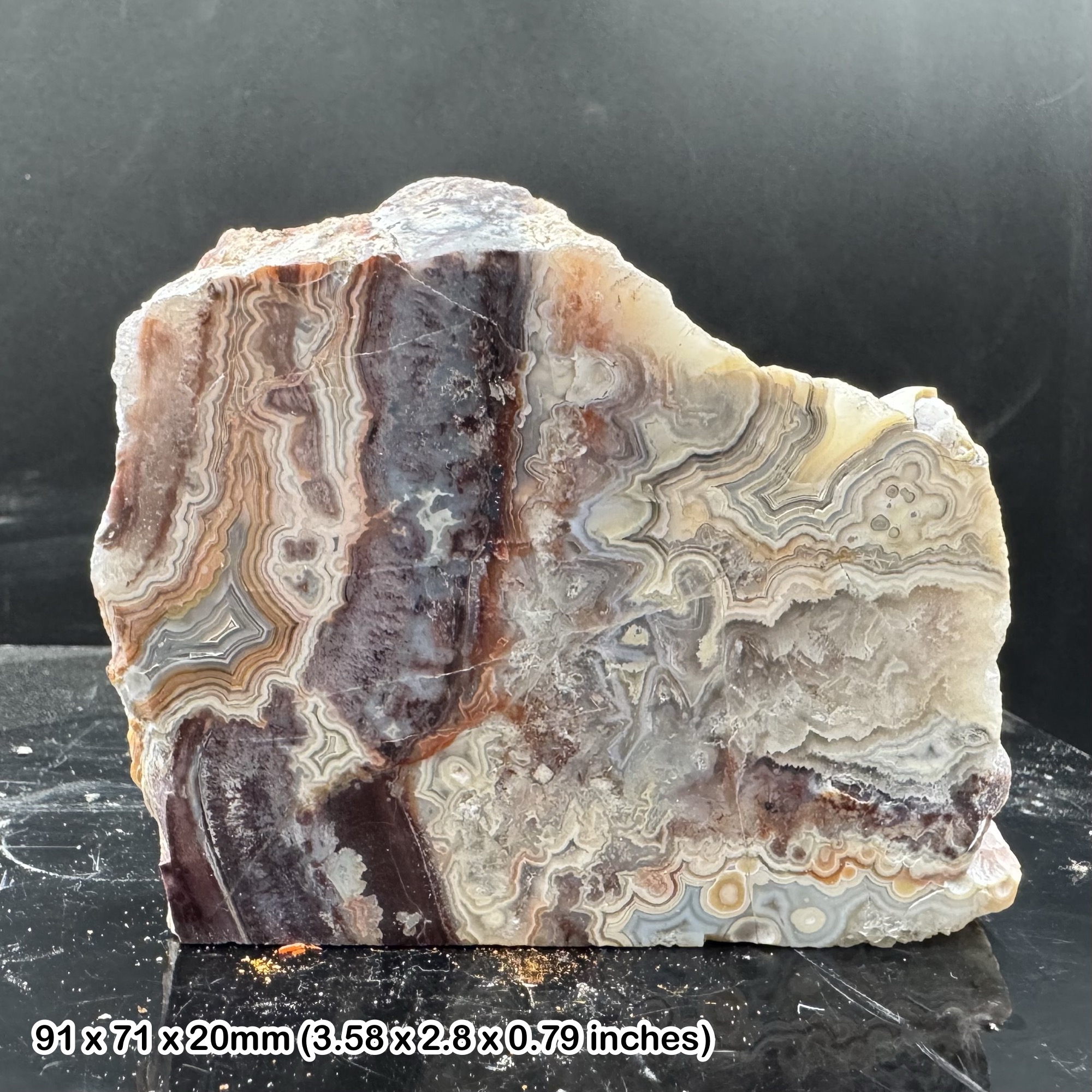 Moroccan Lace Agate High Atlas Natural Banded Chalcedony Mineral Specimen Collectors Display Piece with Certificate of Authenticity