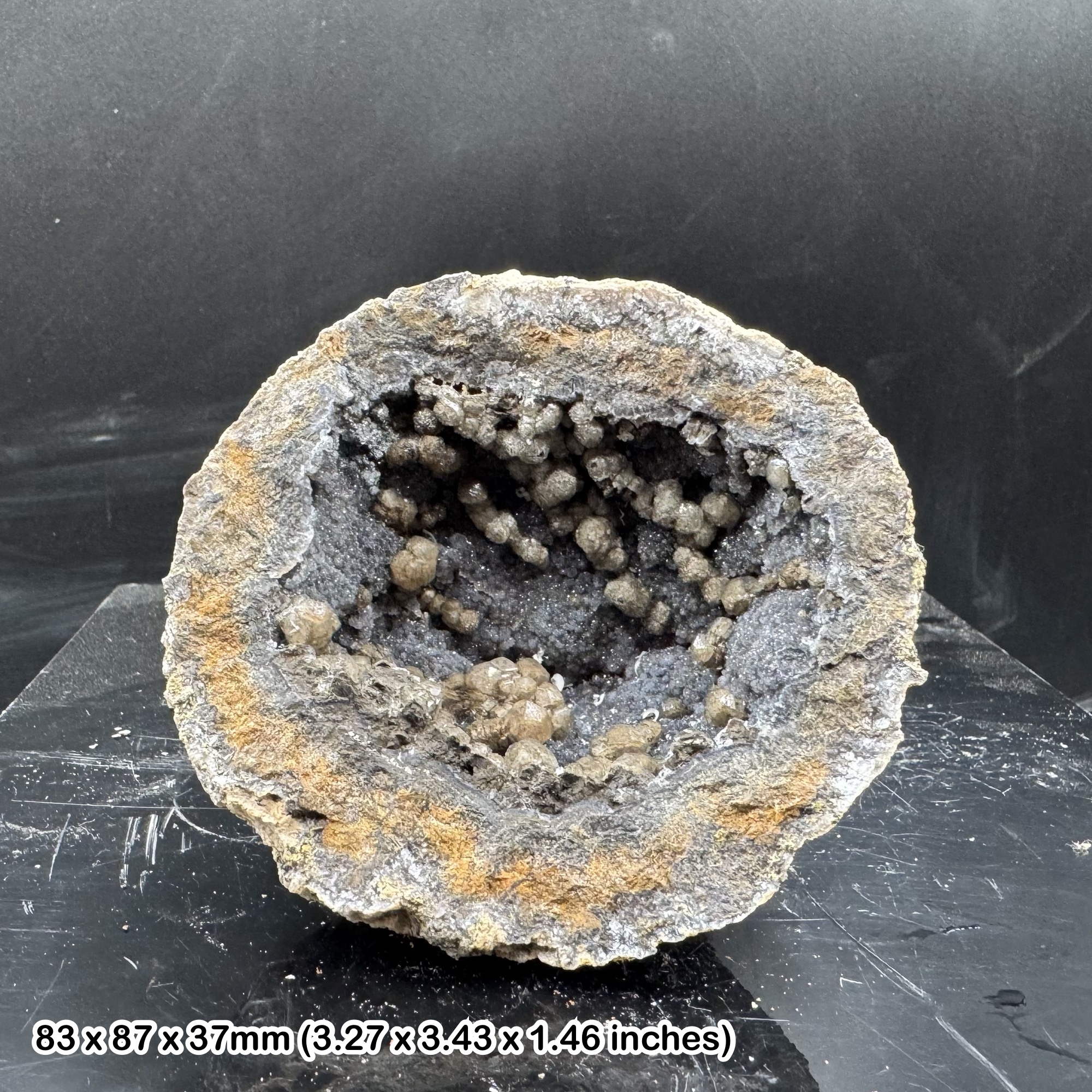 Quartz Geode Botryoidal Chalcedony Natural Crystal Mineral Specimen Collectors Display Piece with Certificate of Authenticity