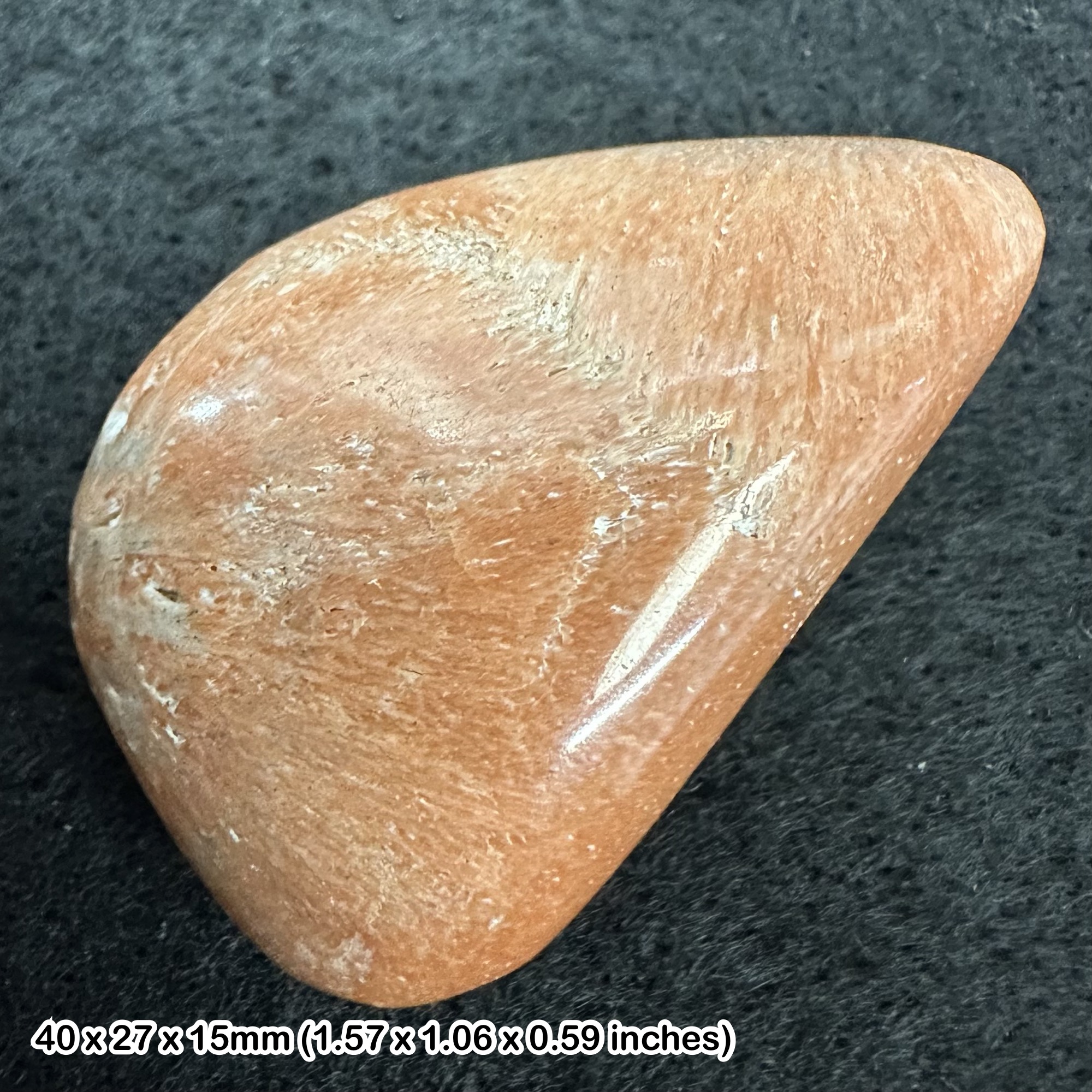 Polished Peach Scolecite Pebble Natural Zeolite Mineral Specimen Collector Display Stone Genuine Crystal