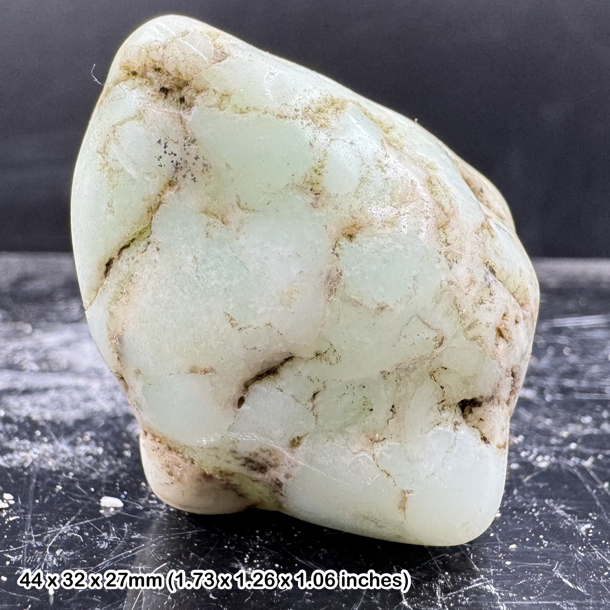 Chrysoprase Polished Freeform Australia Genuine Green Chalcedony Mineral with Certificate of Authenticity
