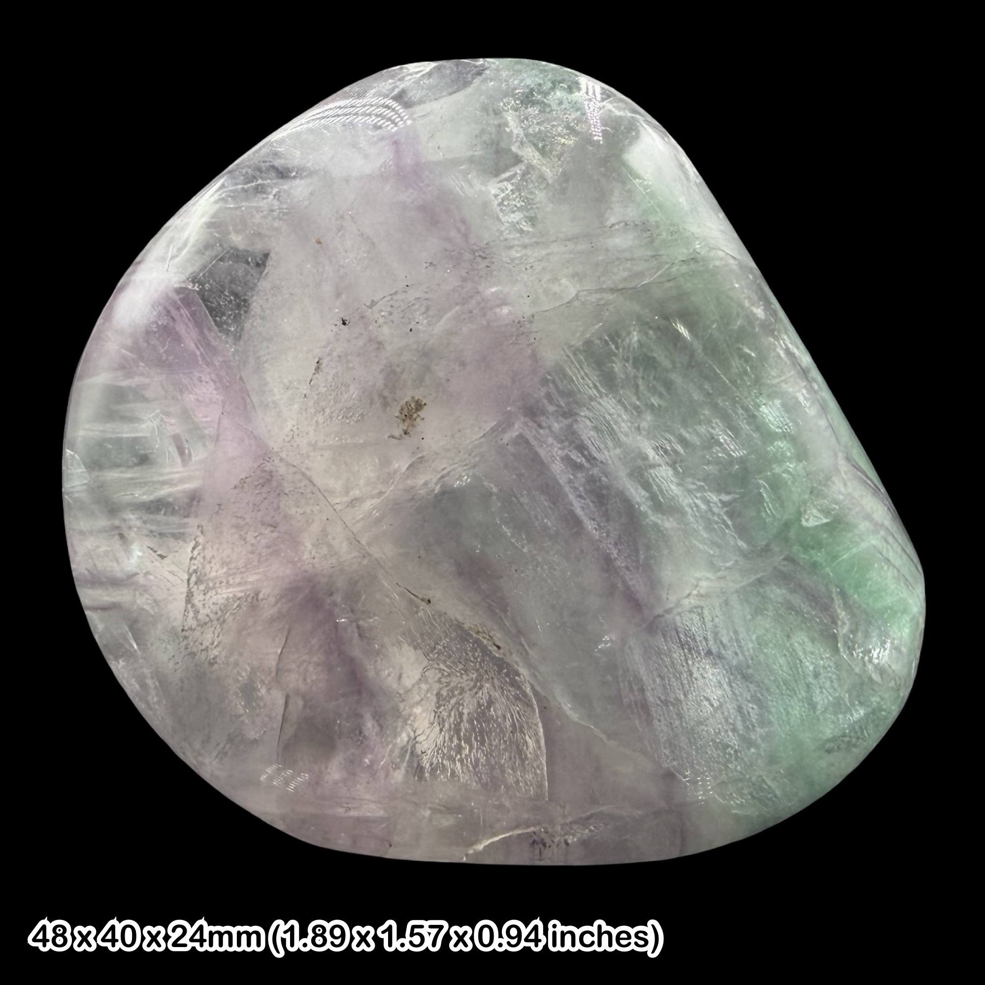 Rainbow Fluorite Polished Pebble Genuine Fluorite Crystal Stone with Certificate of Authenticity