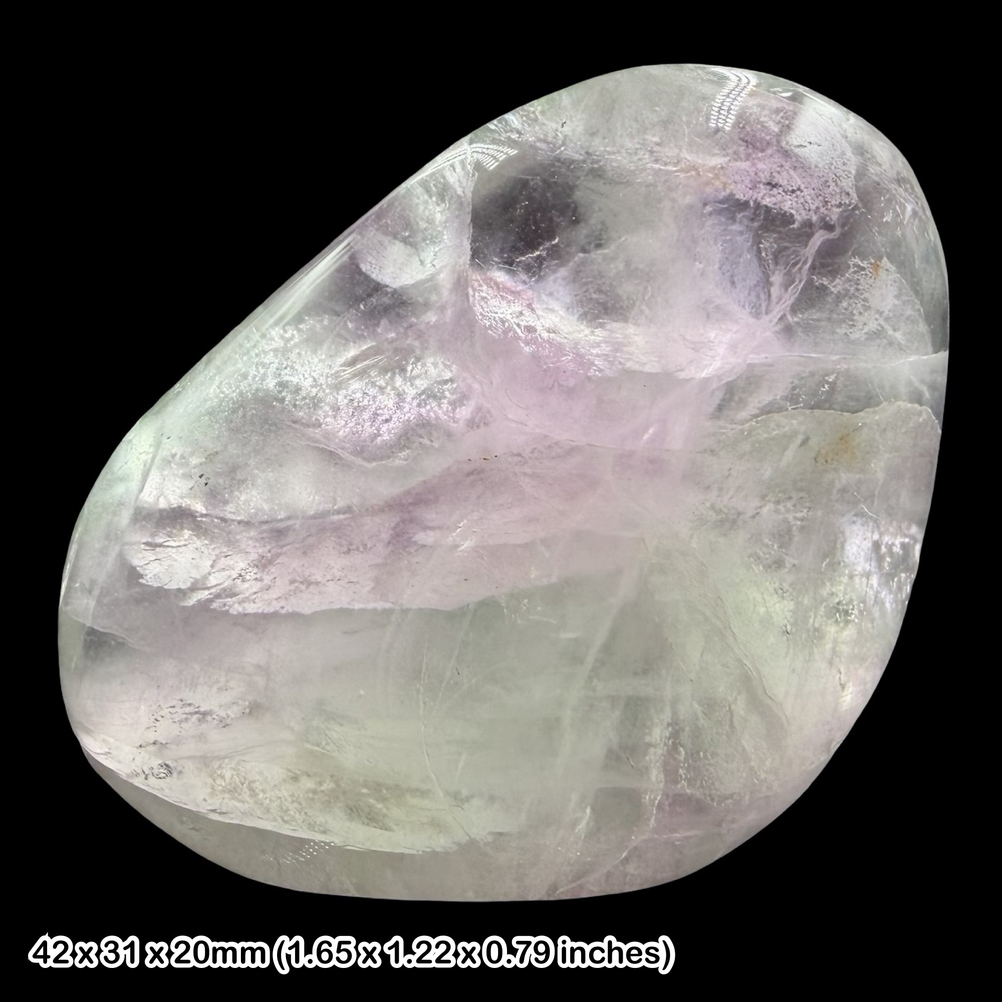 Rainbow Fluorite Pebble Crystal Genuine Polished Fluorite Mineral Specimen Display Stone with Certificate