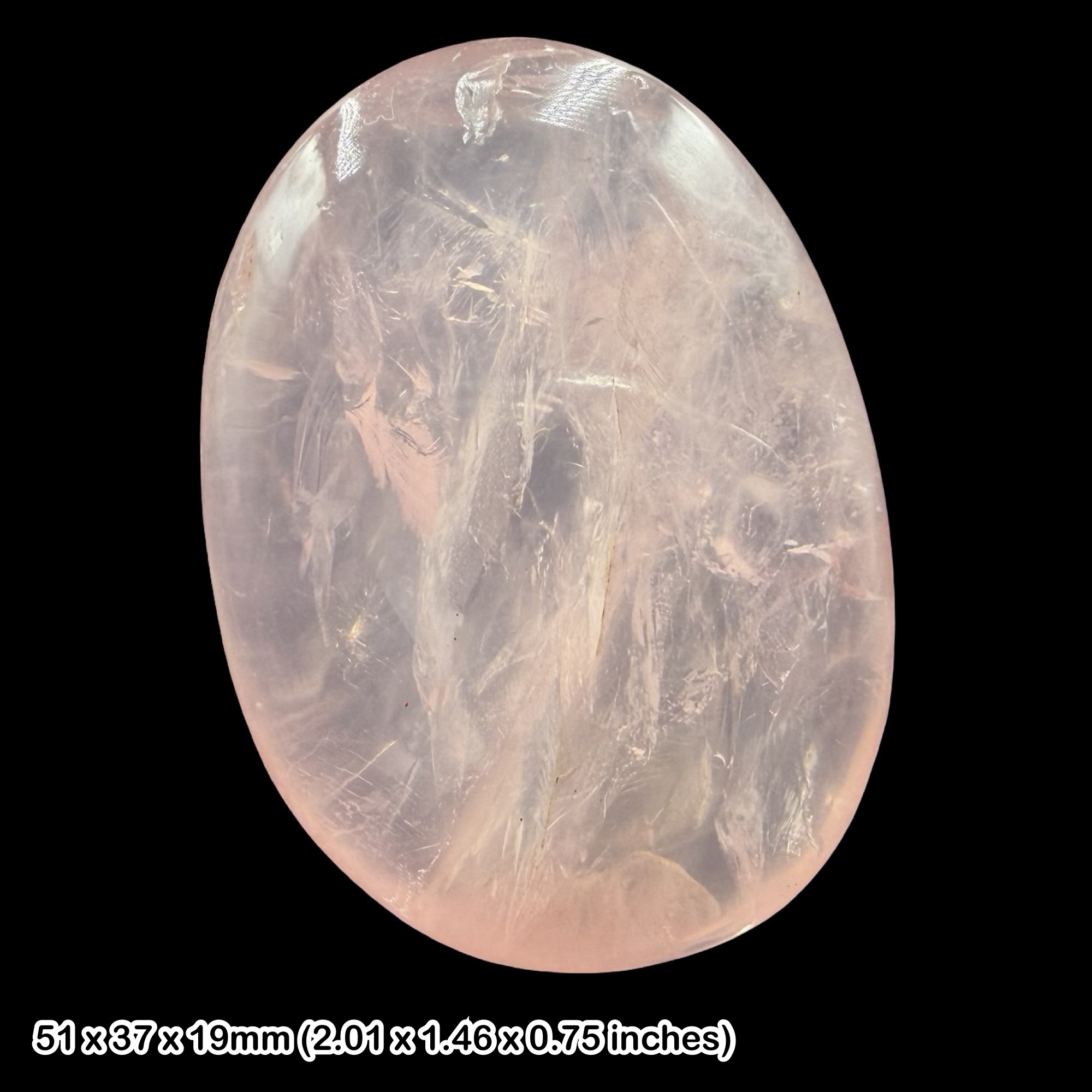 Rose Quartz Palm Stone Genuine Pink Quartz Crystal Polished Mineral Specimen with Certificate of Authenticity