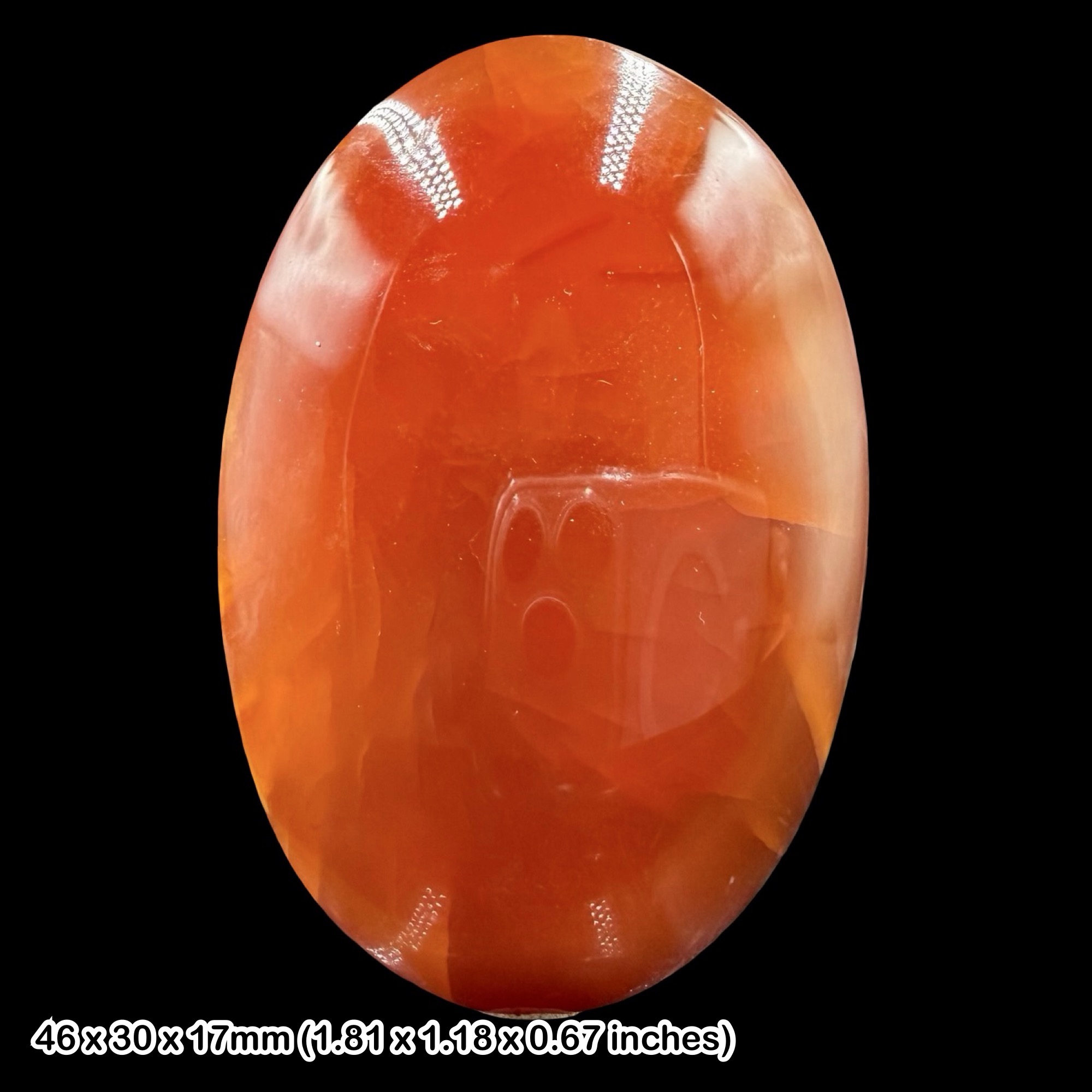 Carnelian Palmstone Genuine Orange Carnelian Agate Crystal Specimen with Certificate of Authenticity