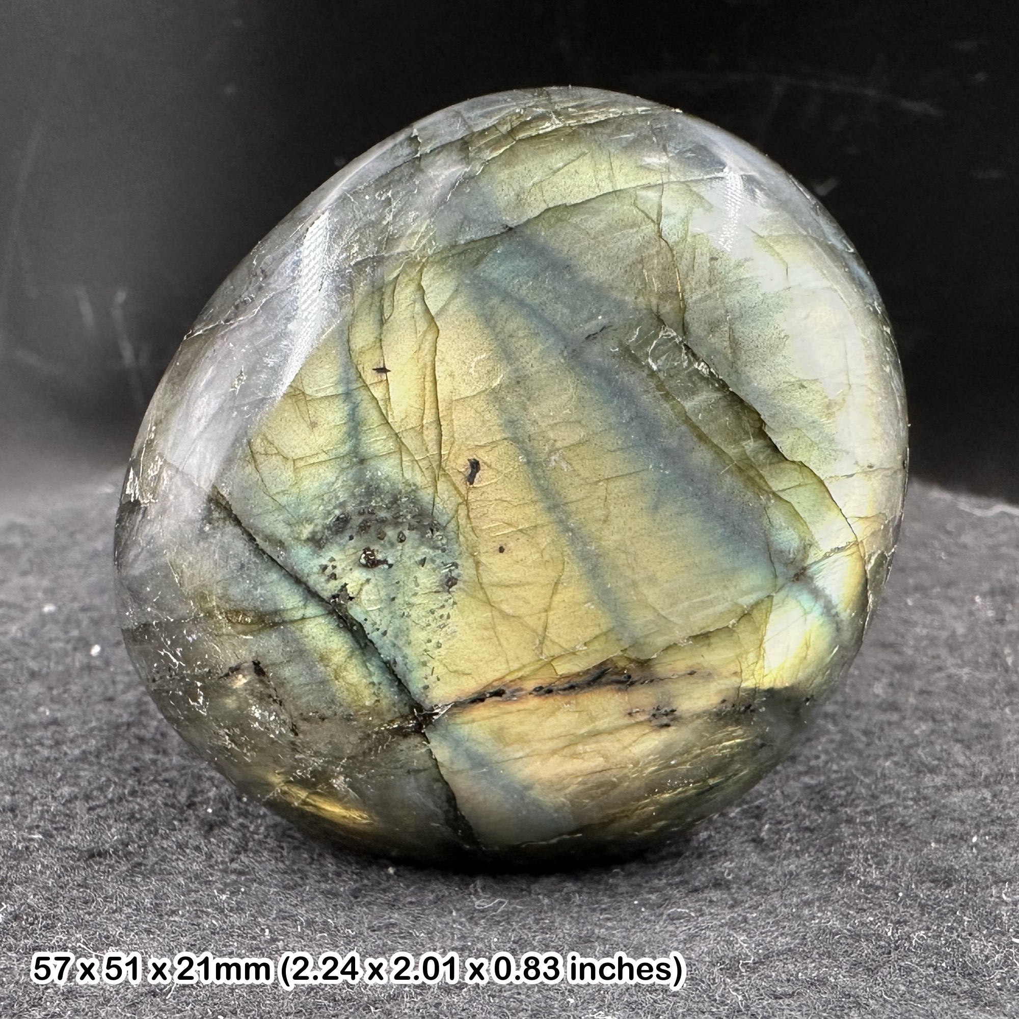 Labradorite Pebble Crystal Mineral Brazil Natural Flash Feldspar Specimen with Certificate of Authenticity