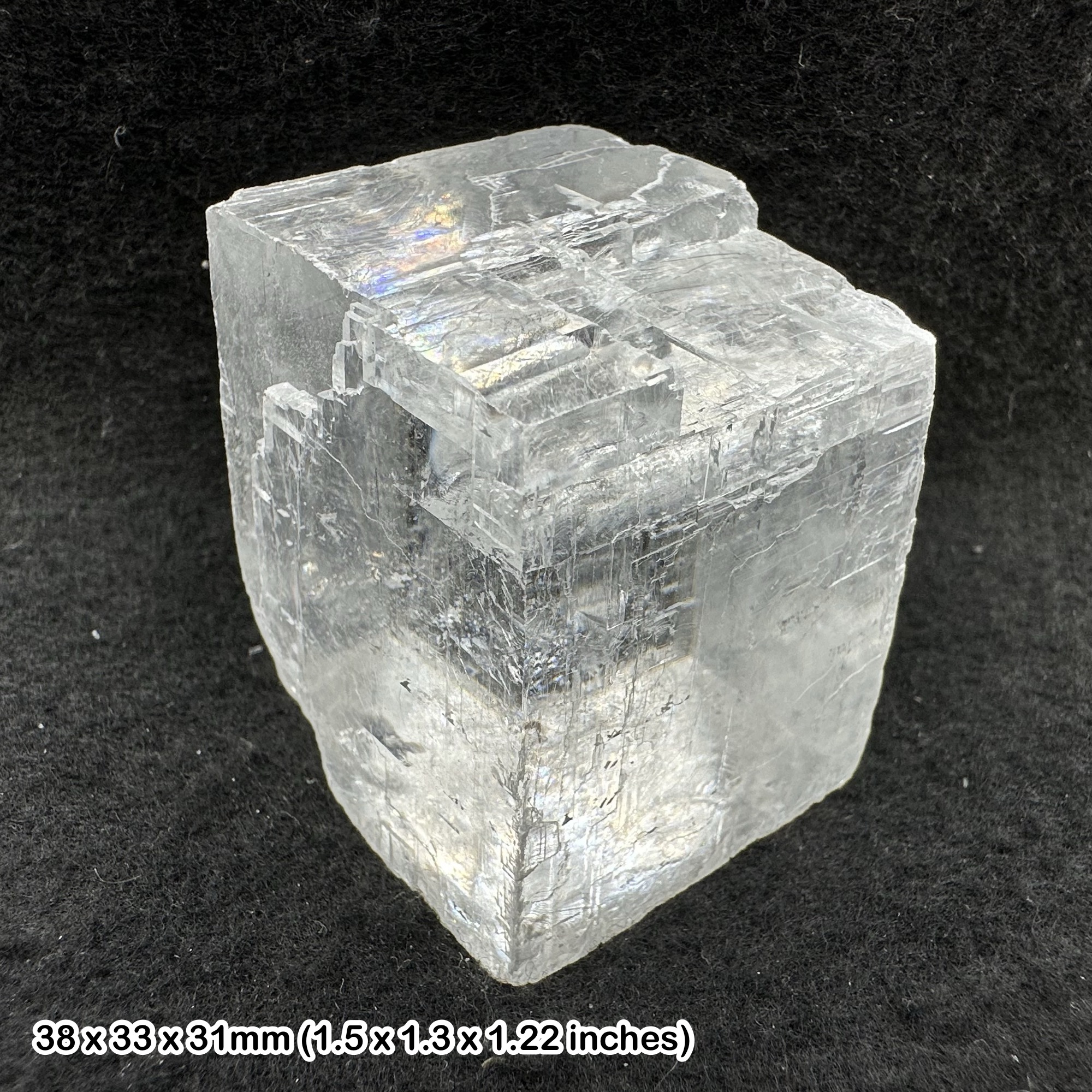 Calcite Iceland Spar Crystal Mineral Brazil Natural Optical Calcite Specimen with Certificate of Authenticity
