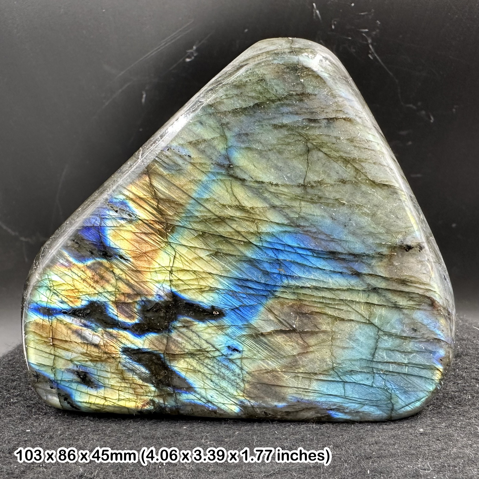 Labradorite Freeform Crystal Brazil Natural Flash Feldspar Mineral Specimen with Certificate of Authenticity