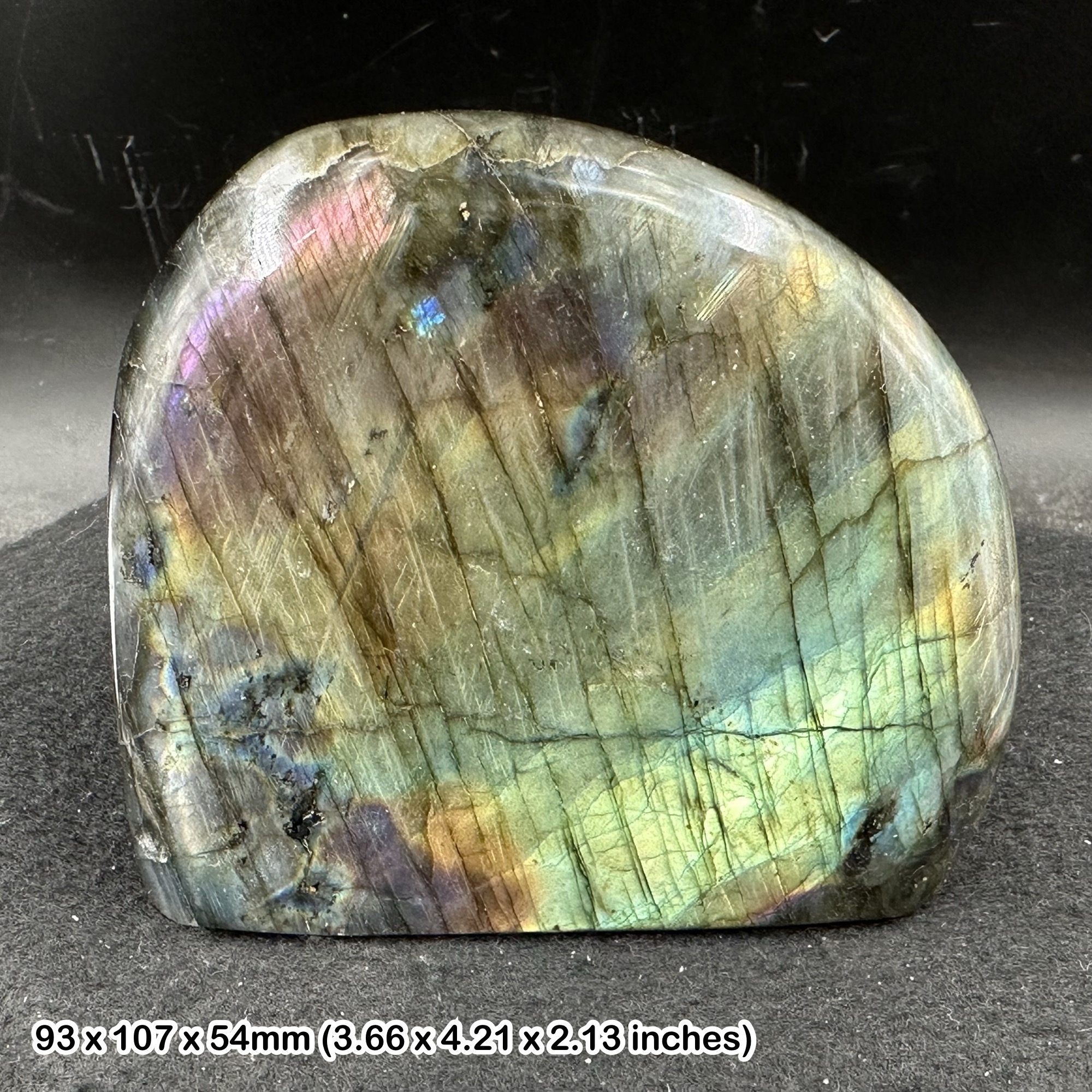 Labradorite Freeform Crystal Brazil Natural Flash Feldspar Mineral Specimen with Certificate of Authenticity