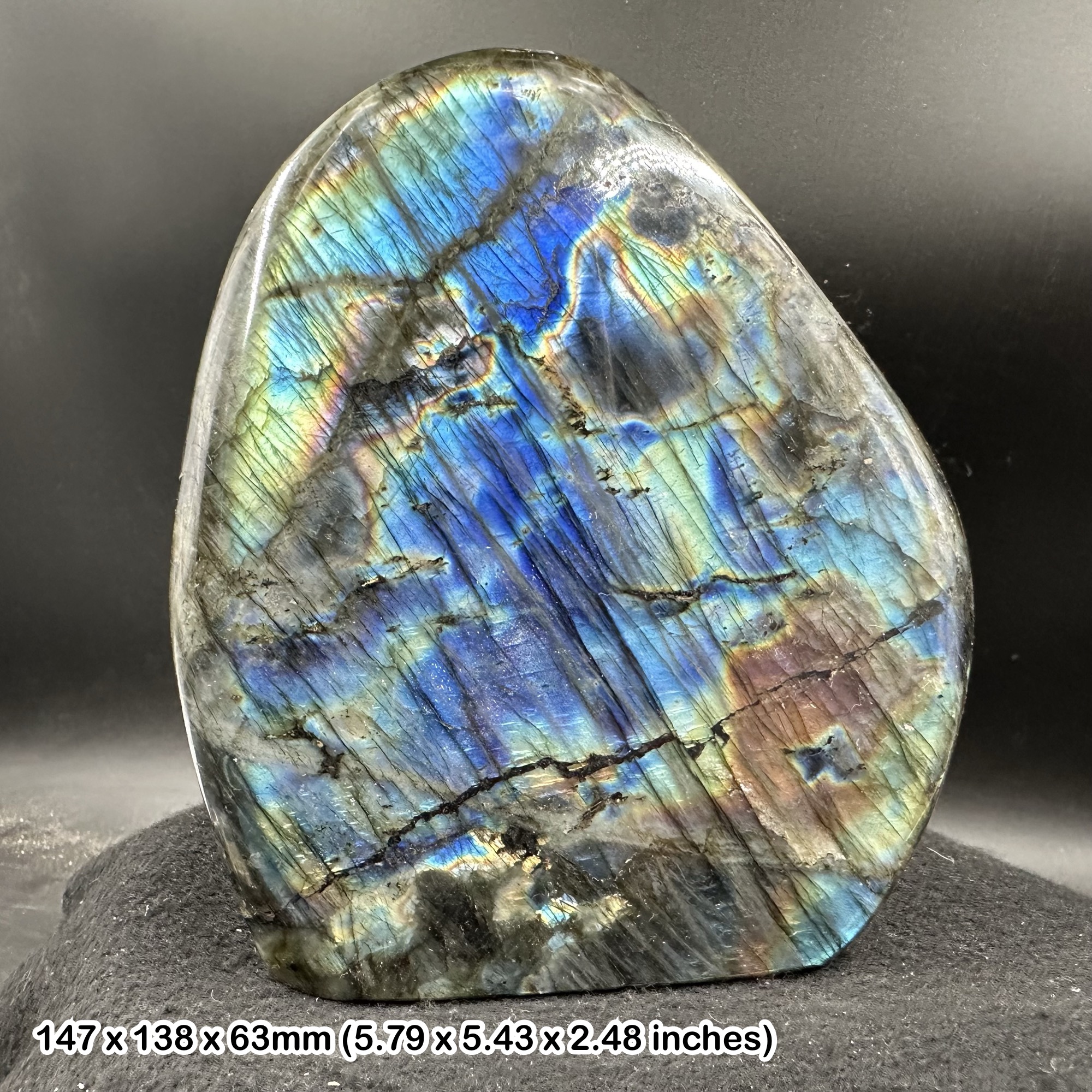 Labradorite Freeform Crystal Brazil Natural Flash Feldspar Mineral Specimen with Certificate of Authenticity