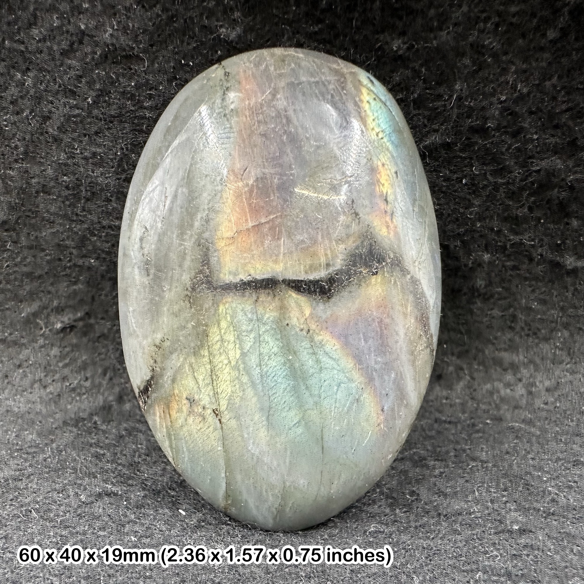 Labradorite Pebble Crystal Mineral Brazil Natural Flash Feldspar Specimen with Certificate of Authenticity