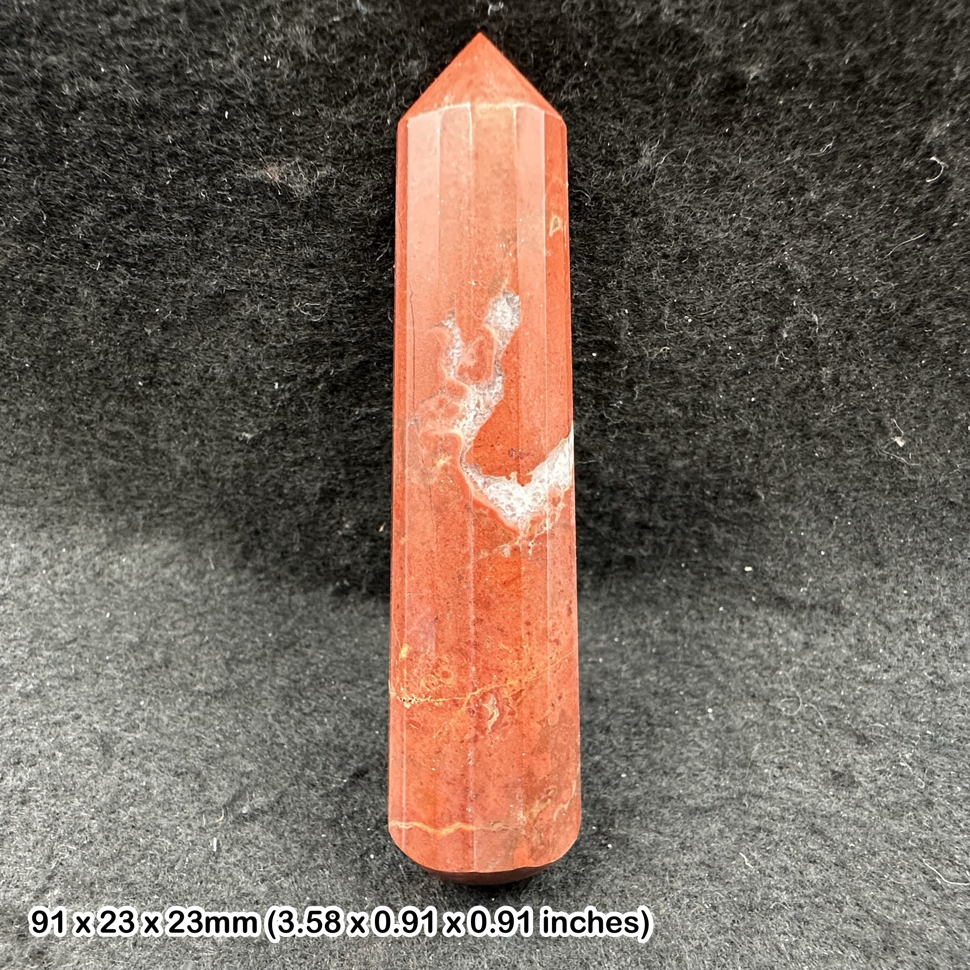 Red Jasper Faceted Massage Wand Crystal Mineral Specimen Polished Spiritual Stone Gift with Certificate of Authenticity