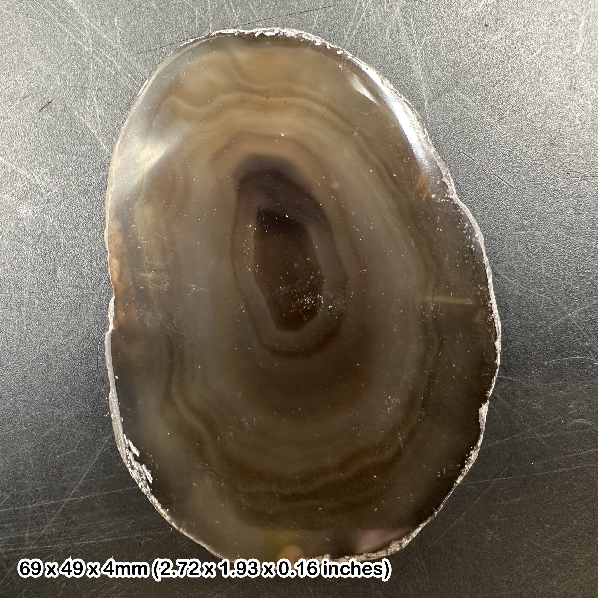 Agate Slice 3-4 Inch Natural Banded Quartz Crystal Mineral Specimen