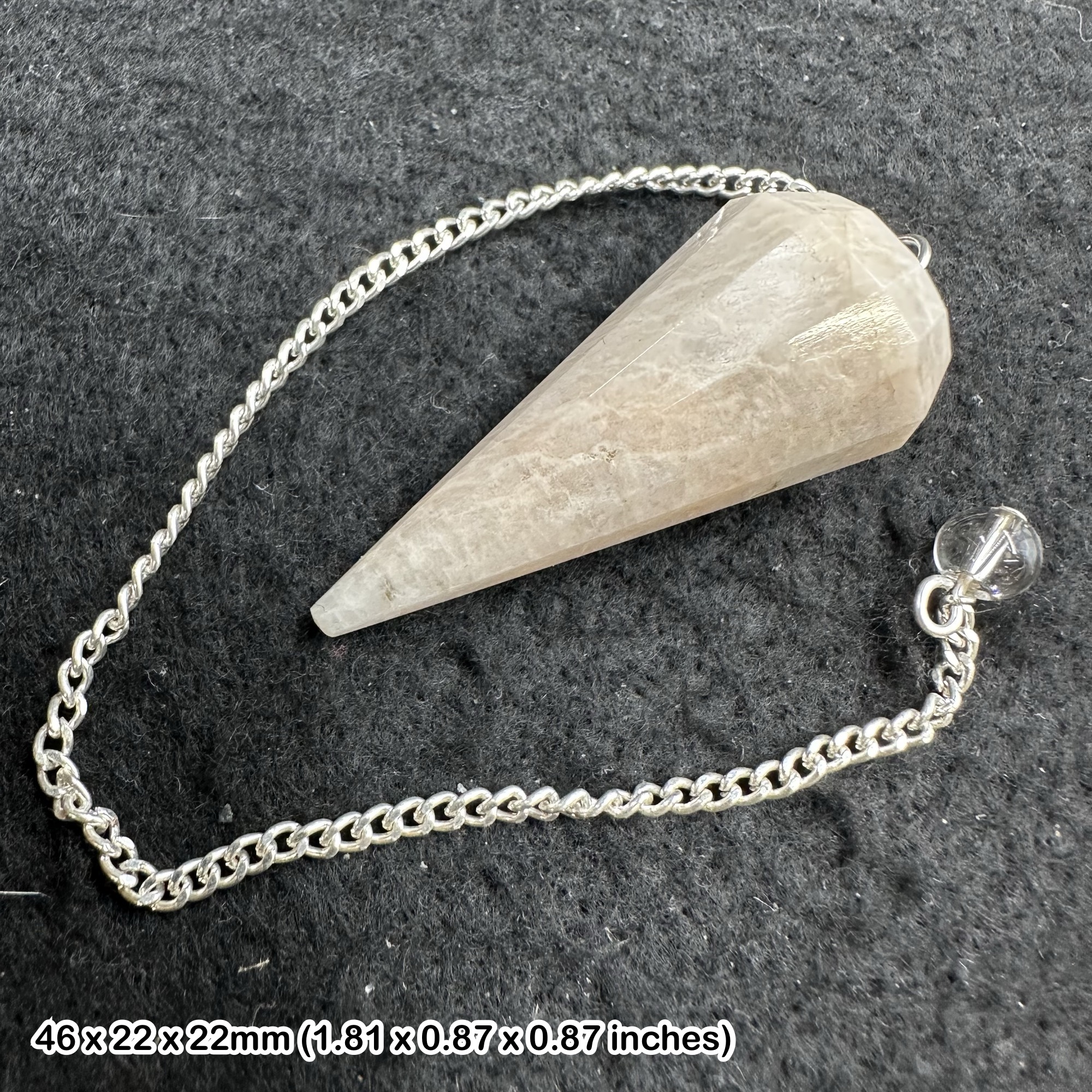 Moonstone Faceted Pendulum Natural Feldspar Crystal Dowsing Tool Mineral Specimen Collector Stone Genuine