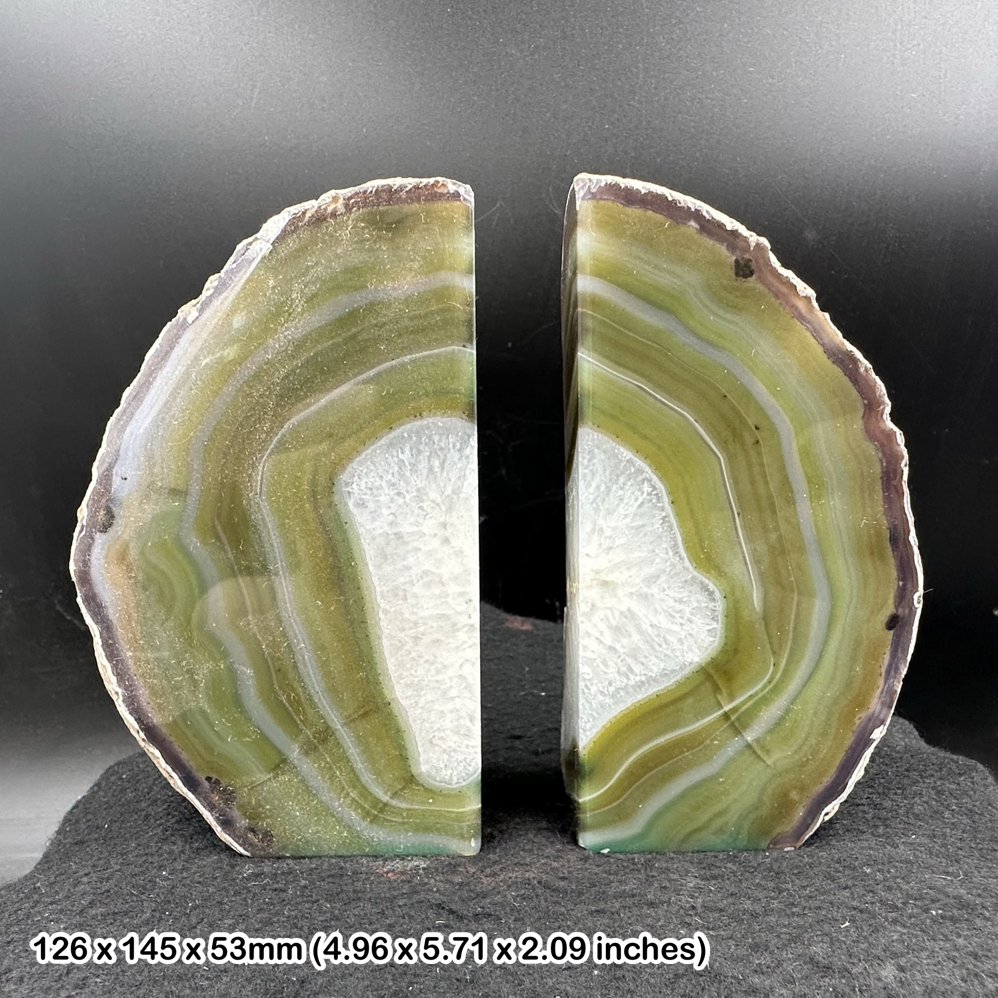 Agate stone bookends (pair) - natural rock